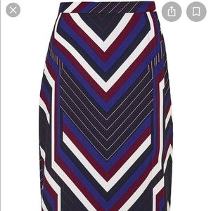 Topshop chevron stripe drape skirt